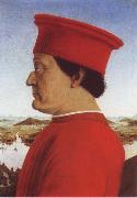 Piero della Francesca Portrait of Duke Frederico da Montefello and Battista Sfozza oil painting on canvas